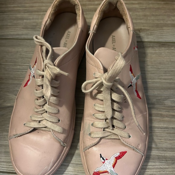 Axel Arigato 90 Bird Embroidery Sneakers Pale Pink Eu 39 / US 8.5 - Picture 2 of 7